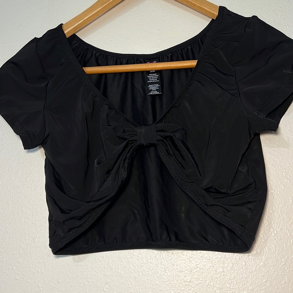 Pink Lipstick Black Bralette